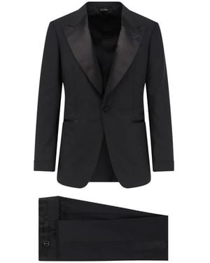 Tom Ford Single Breasted Suits - Black