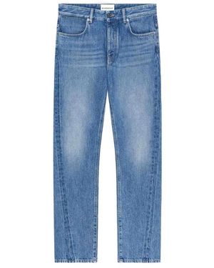 Givenchy Couture Seam Straight Fit Shadow Washed Jeans - Blauw