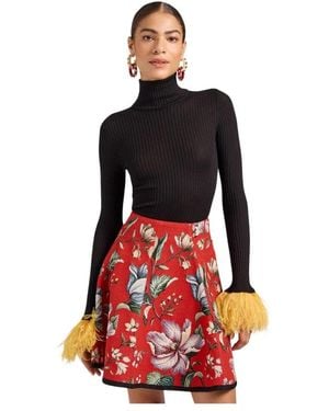 La DoubleJ Truien & Vesten ,Zwart ,Kasjmier High Kick Top - Rood
