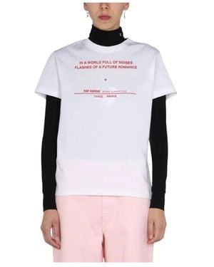 Raf Simons Oversized Grafik T-Shirt - Weiß