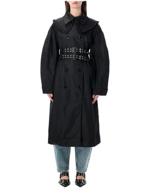 Ganni Trench Coats - Black