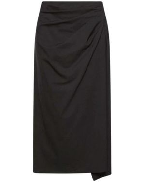 Marella Rokken ,Zwart ,Polyester Uitlopende Midi Rok