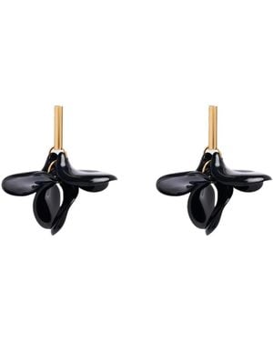 Malababa Accessoires ,Zwart ,Kleurrijke Bloem Oorbellen