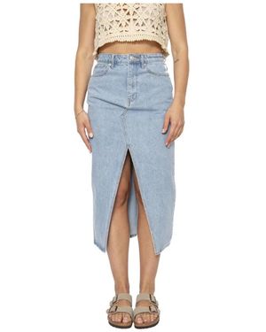 Obey Simplex Denim Rok - Blauw