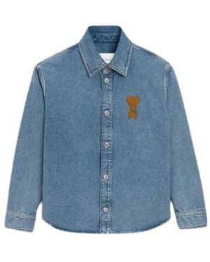 Ami Paris Jassen ,Blauw ,Denim Adc Denim Overshirt