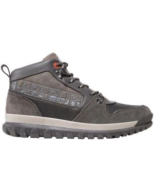 Napapijri Casual Grauer Leder Herrenstiefel