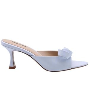 Lola Cruz Heeled Mules - Bianco