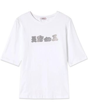 Oltre T-Shirt Mit Mikrokristallen - Weiß