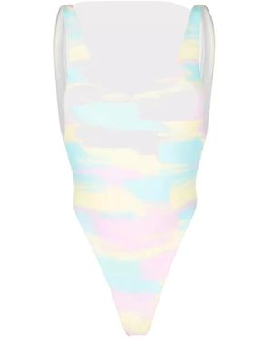 Reina Olga Funky tie-dye badeanzug - Weiß