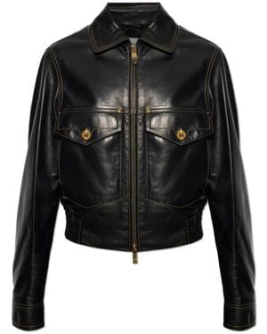 Versace Leather Jackets - Black