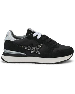 Sun 68 Schoenen ,Zwart ,Stargirl Strass Logo