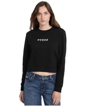 Guess 3D-Bestickter Hoodie-Pullover - Schwarz