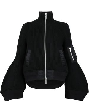 Sacai Knit Blouson - Zwart