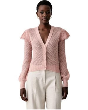 Twinset Cardigan Met Kanten Details - Roze