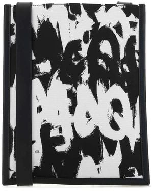 McQueen Bedruckte Nylon Crossbody-Tasche - Schwarz