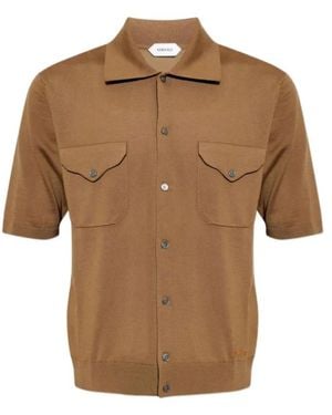 Versace Short Sleeve Shirts - Brown