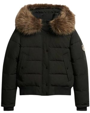 Superdry Everest Hooded Bomberjack - Zwart