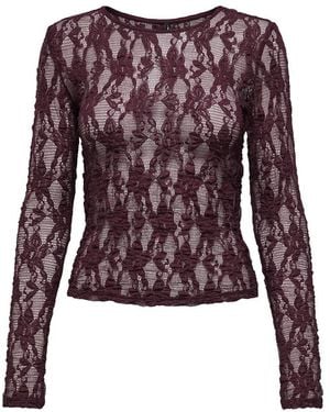 ONLY Onlalba L/Lace Top Jrs - Paars