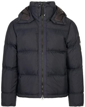 Stone Island Jassen ,Blauw ,Nylon Matt Ripstop Cordura Advanced Fabrics Down Jacket