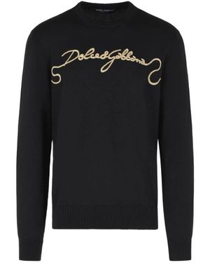 Dolce & Gabbana Long Sleeve T-Shirts - Black