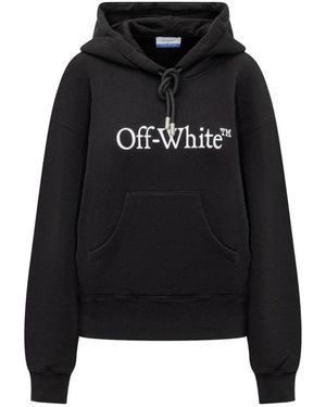 Off-White c/o Virgil Abloh Buchiges Logo Hoodie Damen Baumwolle Druck - Schwarz