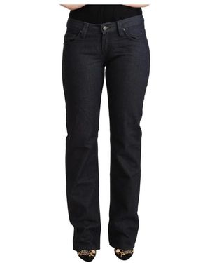 Exte Niedrige taille straight denim jeans - Schwarz