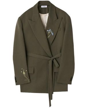 Rodebjer Jassen ,Groen ,Wol Stand Embroidery Blazer