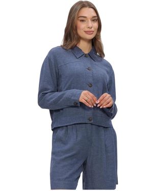 Moss Copenhagen Jassen ,Blauw ,Linnen Viana Ginia Jacket