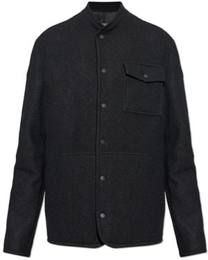 Moncler Wool Bouclé Shirt Jacket - Blau