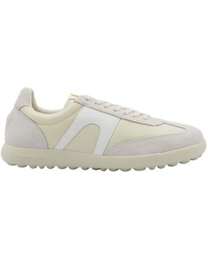 Camper Weiße Und Cremefarbene Ledersneakers - Grau