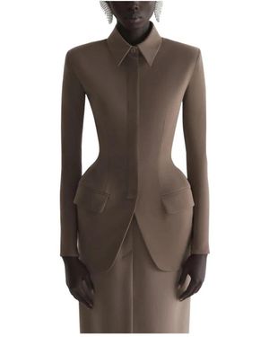 Mugler Jassen ,Bruin ,Giacca Camicia