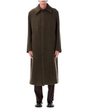 sunflower Groene Mos Wol Lange Jas Aw25 - Bruin