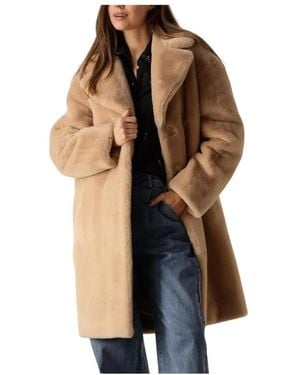 Stand Studio Faux Fur Cocoon Coat - Blauw