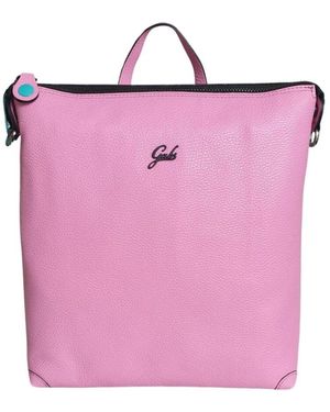 Gabs Rosa Leder Rucksack Mit Türkisem Reißverschluss - Pink
