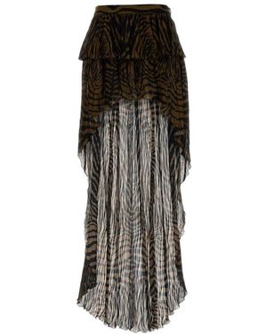 Blumarine Rokken ,Veelkleurig ,Printed Crepe Skirt - Zwart