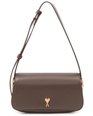 Ami Paris Tassen ,Bruin ,Leer Paris Paris Bag