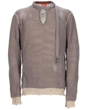 DIESEL Round-Neck Knitwear - Marrone