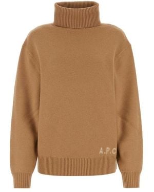 A.P.C. Oversize Kamelwolle Strickpullover - Braun