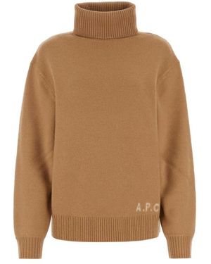A.P.C. Oversized Kamelenwol Gebreide Trui - Bruin