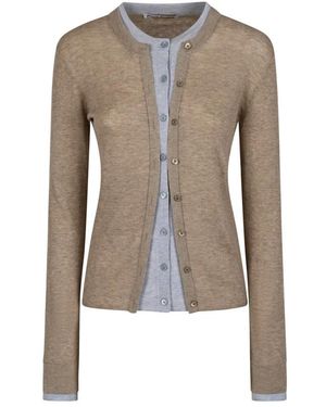 Acne Studios Gelaagde Zijde-Wol Vest - Bruin