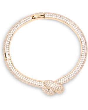 Self-Portrait Accessoires ,Geel ,Gouden Kristallen Knooparmband - Metallic