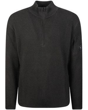 C.P. Company Re-Wool Polo Kragensweater - Schwarz