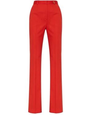 Versace Hose Mit Knitterigen Ausgestellten Beinen - Rot