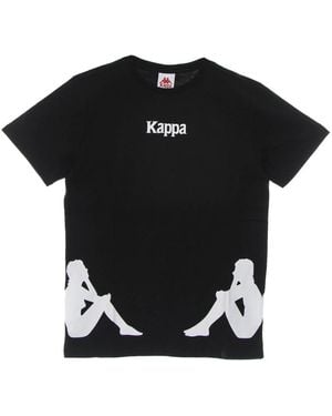 Kappa Schwarz/Weiß Herren T-Shirt, Authentischer Stil