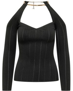 Elisabetta Franchi Long Sleeve T-Shirts - Black