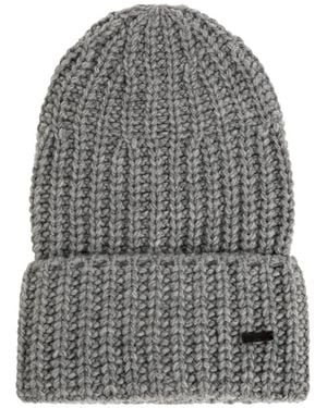 DSquared² Accessoires ,Grijs ,Wol Wolmuts Met Patch