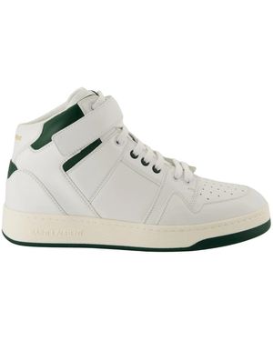Saint Laurent Weiße und grüne high-top-sneaker