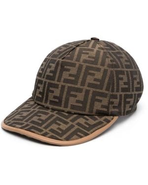 Fendi Accessoires ,Bruin ,Katoen Ff Jacquard Baseball Cap