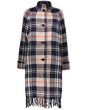 KENZO Single-Breasted Coats - Blue