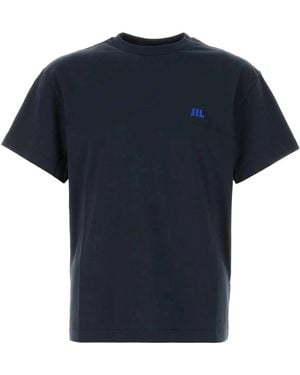 Jil Sander Tops ,Zwart ,T-Shirt - Blauw